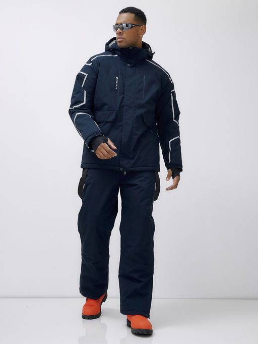 Горнолыжный костюм мужской зимний темно-синего цвета 390TS - Leifensh фото 20