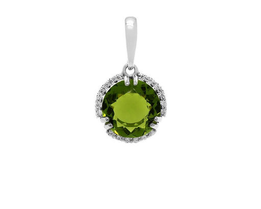 Подвеска из серебра хризолит ГТ, П35
