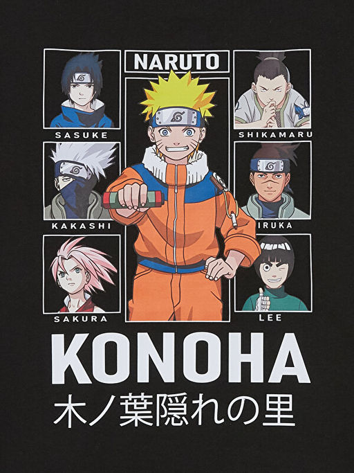 Bisiklet Yaka Naruto Bask?l? Erkek ?ocuk ?ortlu Pijama Tak?m? - Waikiki фото 3