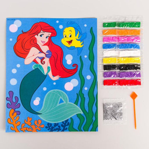 Набор для творчества: фреска песком с блёстками (9 цветов), Русалочка Ариэль, Принцессы - Disney фото 2