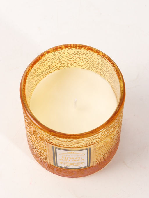 Свеча ароматическая в стекле "HOME AROMA" 200 гр, 8,5х8,5х10 см, персик