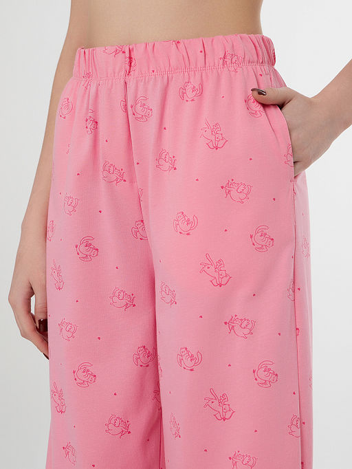 Брюки домашние женские розовые с принтом котиков-купидонов - Mark formelle фото 4