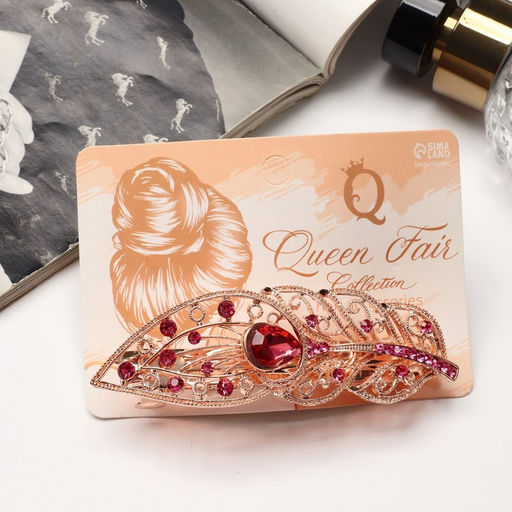 Цена за 2 шт. Заколка-автомат для волос «Маргарет», листочек, 9 см, золото