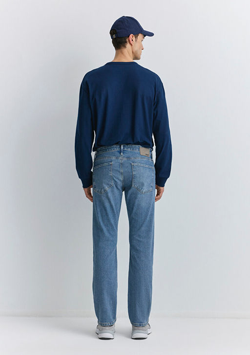 Hunter 90lar Puslu Vintage Ac?k Mavi Jean Pantolon  фото 4