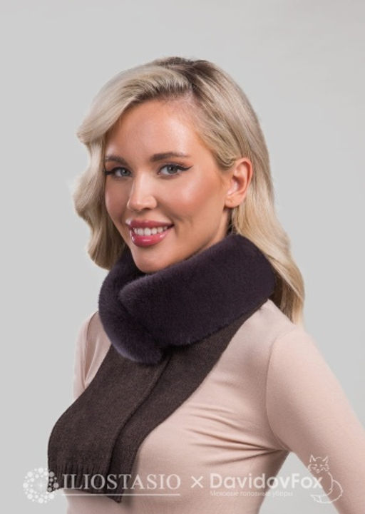 Шарф-воротник норка браун