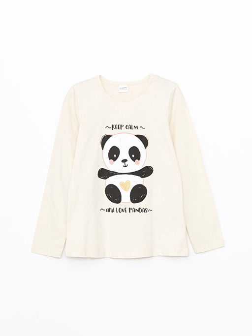 Bisiklet Yaka K?z ?ocuk Pijama ?st