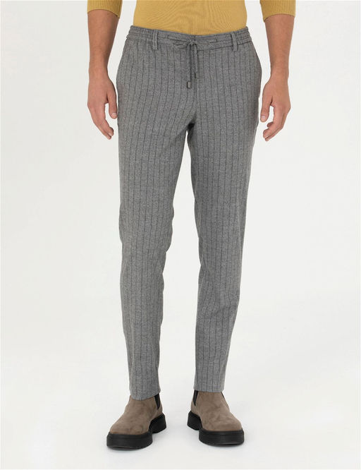 Gri Ekstra Slim Fit _izgili Kuma_ Pantolon - Pierre cardin фото 2