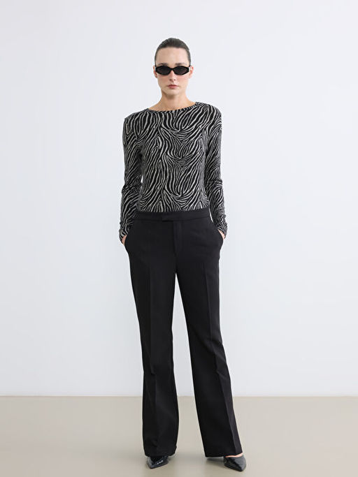 Bisiklet Yaka Desenli Bluz