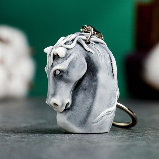 Брелок для ключей на кольце Голова лошади, 4 см
