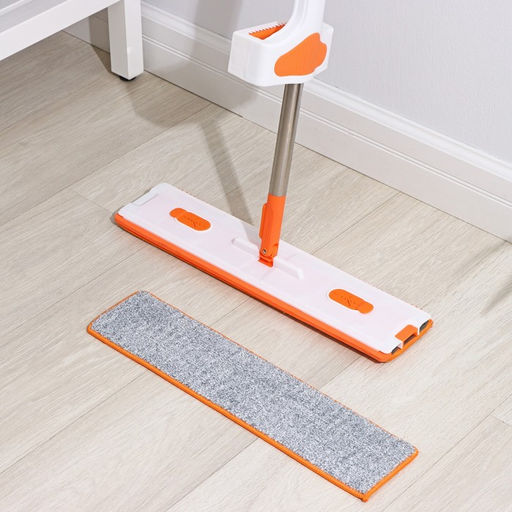 Швабра с отжимом, водосгоном и щёткой Raccoon, 2 насадки из микрофибры 50?11 см, стальная ручка 141 см фото 4