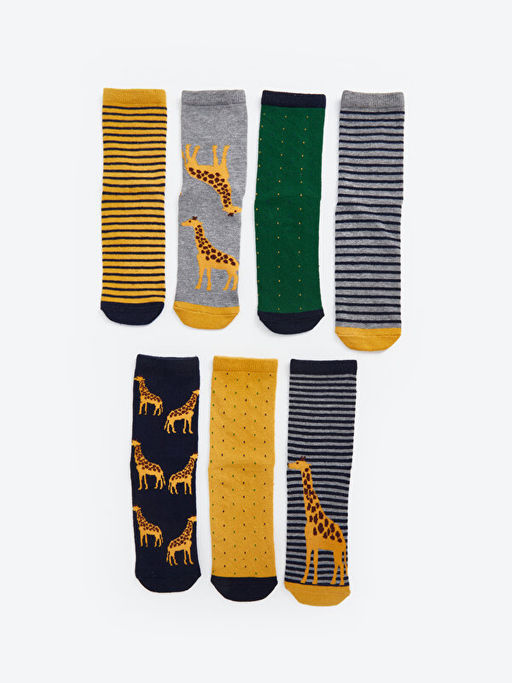 Desenli Erkek ?ocuk Soket ?orap 7li