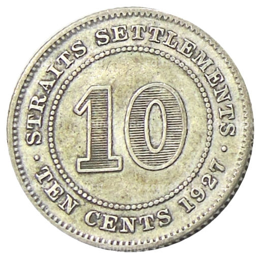 10 центов 1927 года Стрейтс Сетлментс