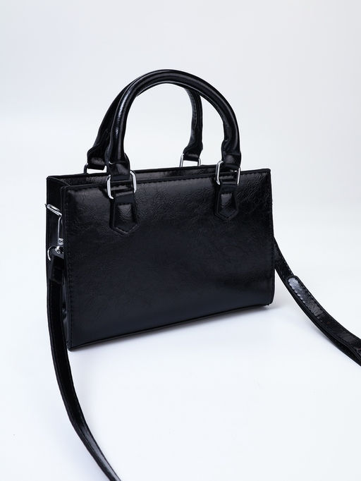 Сумка женская тоут на молнии, 20×8×14 см, чёрная