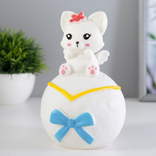 Фигурка светящаяся RISALUX «Лисичка на луне», LED-ночник, 1 Вт, 3×LR44, белый, 10×10×16 см