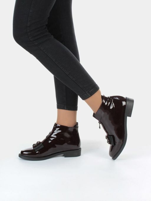 01-CA104-3 WINE Ботинки женские (натуральная кожа, байка) - No name фото 5