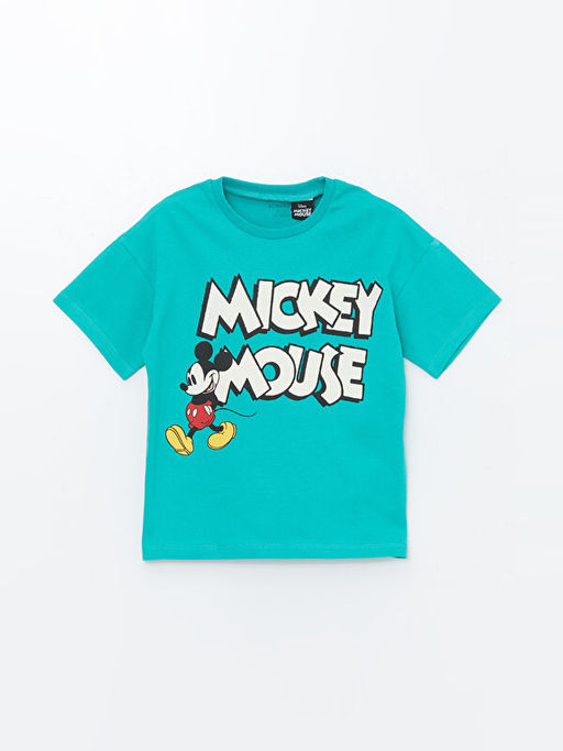 Mickey Mouse Bask?l? Erkek Bebek Ti??rt ve ?ort 3l?