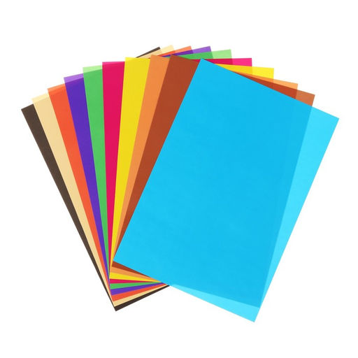 Цена за 5 шт. Бумага цветная А4, 10 листов, 10 цветов, мелованная, в папке