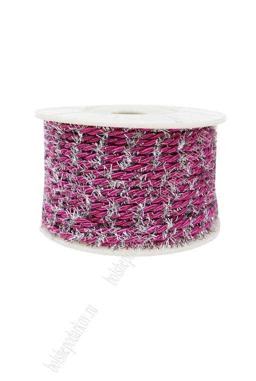 Шнур в бобине с люрексом 3 мм*20 ярд (SF-225) фукси