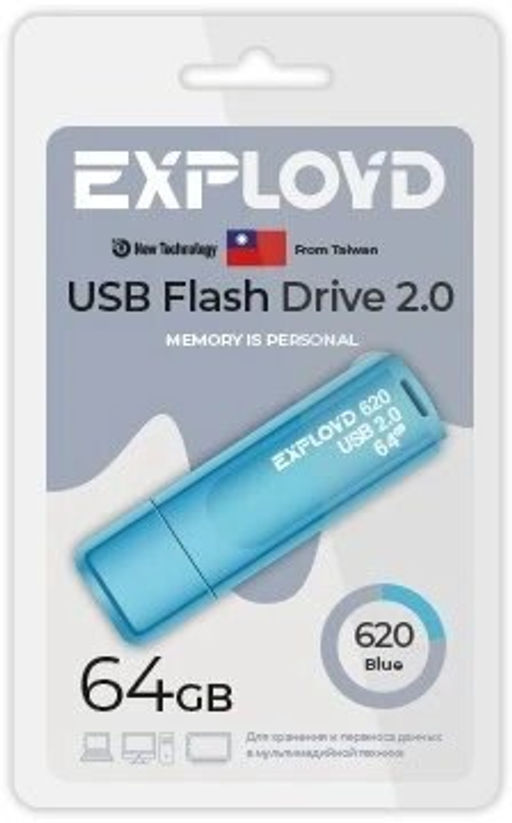 Флеш-накопитель 64Гб "Exployd 620" синий