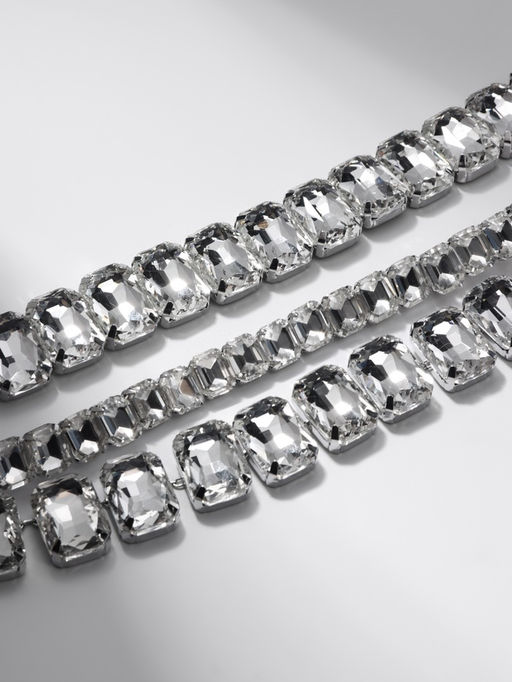 Чокер-колье Сияние трио, цвет белый в серебре, 36 см