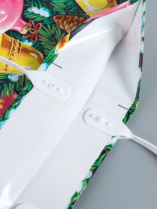 Цена за 10 шт. Пакет новогодний «Динь Дон», полиэтиленовый с пластиковой ручкой, 37×34 см