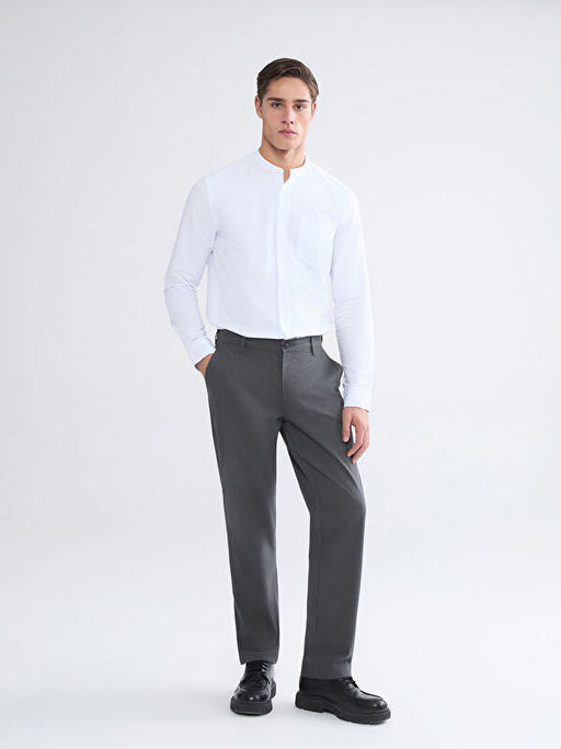 Regular Fit Hakim Yaka Uzun Kollu Erkek G?mlek