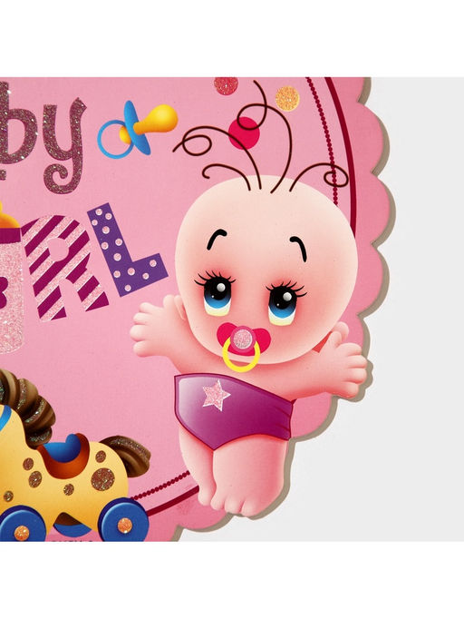 Украшение на гендер пати «Подвеска Baby Girl», 28.5×24.5 см, розовое