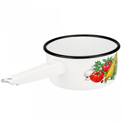 "Кукуруза" Ковш эмалированный 1л, д16см, h7см, белый (Россия)