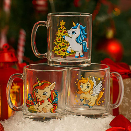Кружка ЧАЙНАЯ НОВОГОДНИЕ ЕДИНОРОГИ 320мл