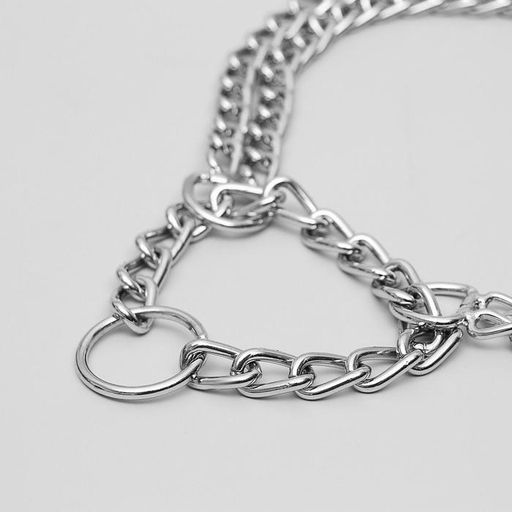 Ошейник - полуудавка металлический двухрядный, 50 см, толщина проволоки 2,5 мм - Пижон фото 3