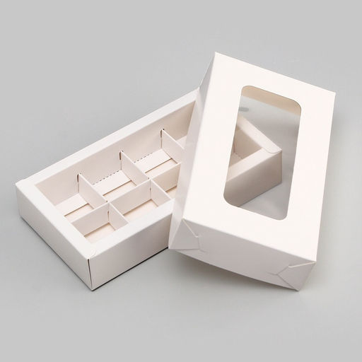 Коробка складная под 8 конфет, белая, 9,8 х 17,7 х 3,5 см - UPAK LAND фото 4