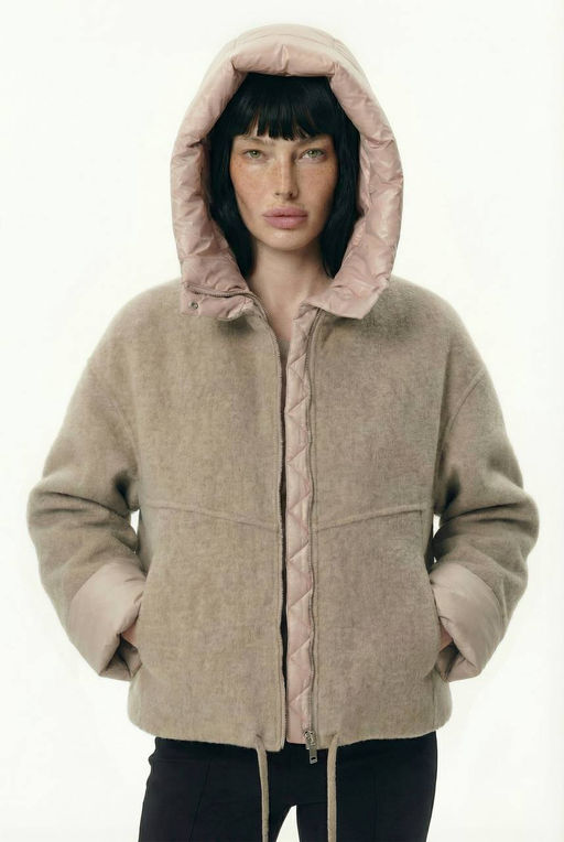 Куртка двухсторонняя (бежевый меланж) W25/125131