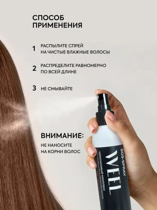 TNL Кератиновый комплекс WEEL SOS-спрей термозащита и ламинирование, 200 мл