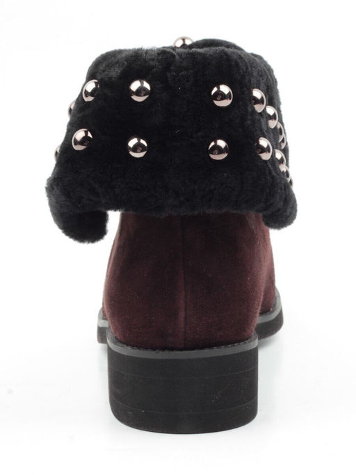 04-2265-B503M-Y1138 BROWN Ботинки женские (натуральная замша, нат.мех)