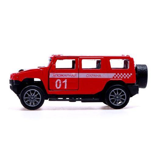 Машина металлическая Пожарная служба, 1:48, инерция, открываются двери, цвет красный - Автоград фото 2