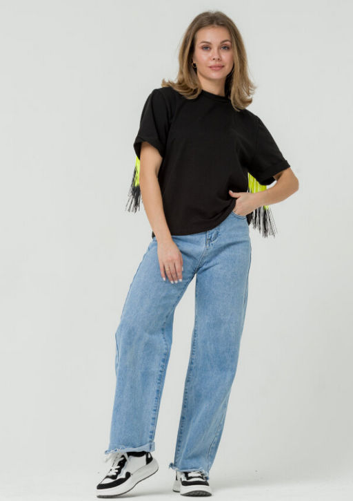 Футболка с БАХРОМОЙ ХЛОПКОВЫЙ ПРЕМИУМ ТРИКОТАЖ - Knitka wear фото 4