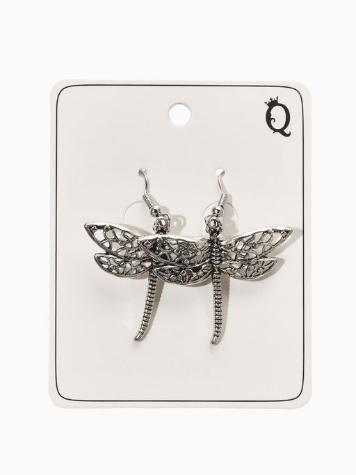 Цена за 2 шт. Серьги метал "Аутентичность" стрекоза, цвет чернёное серебро