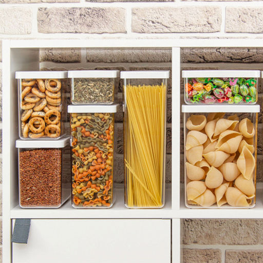 Банка для сыпучих продуктов пластмассовая Степ 1,9л, 10х10х28см, белый (Россия) - Домашняя мода фото 3