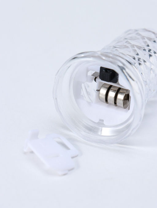 Цена за 4 шт. Светодиодная свеча LED - ночник RISALUX «С подтёками, грани», 3×LR41, прозрачный, 3.5×3.5×7 см