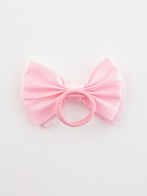 Цена за 6 шт. Бант для волос на резинке «Школьница. Стиль», блеск, 11 см, розовый