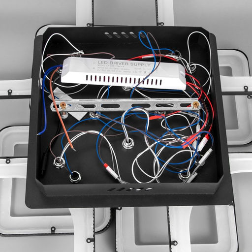 Люстра с ПДУ 59112/8BK, LED, 240 Вт, 3000-6000К, диммер, чёрный, 55×55×10 см