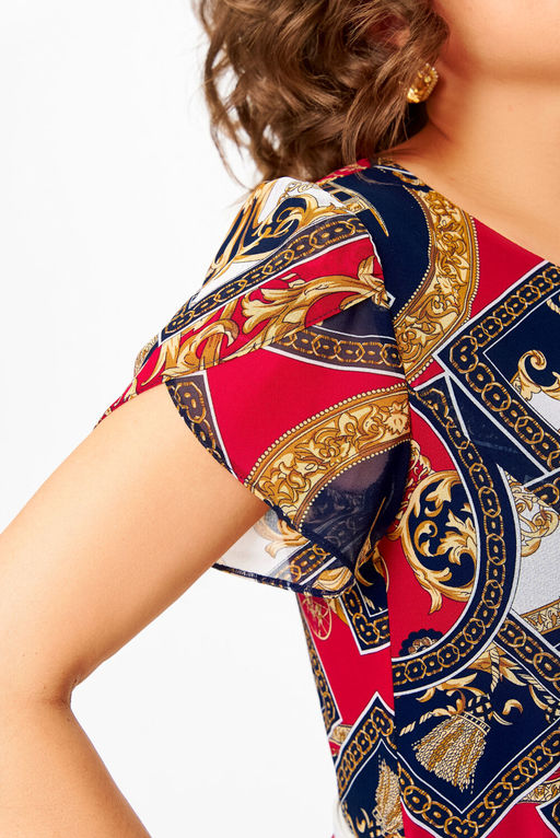 Платье Swallow 843.4 сине-бело-красный принт фото 4