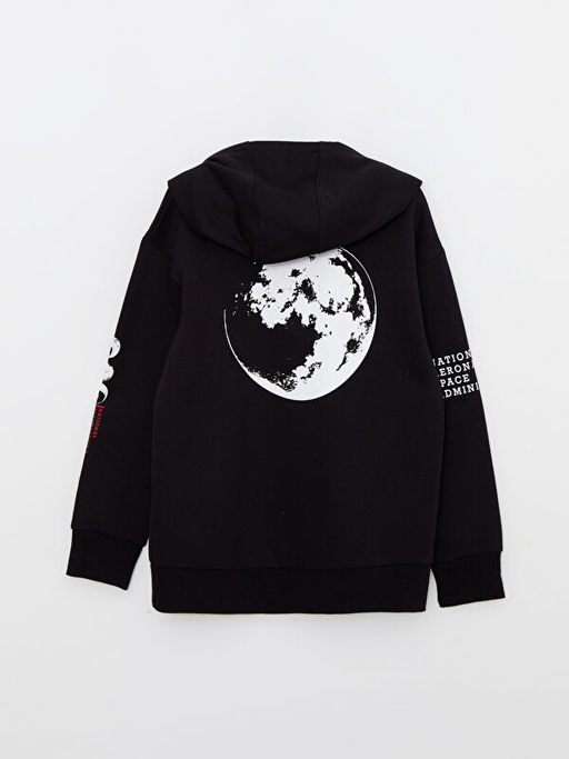 Kap??onlu Nasa Bask?l? Uzun Kollu Erkek ?ocuk Sweatshirt - Waikiki фото 3