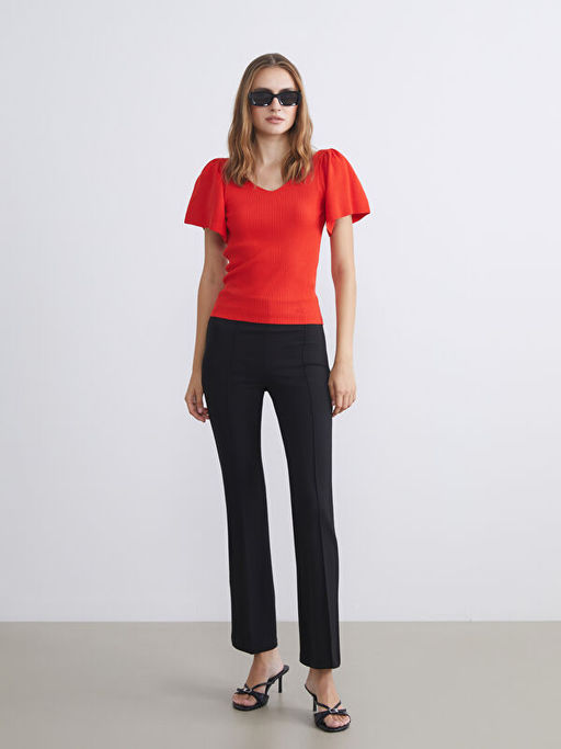 V Yaka Kad?n Triko Kazak