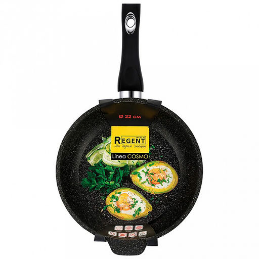 Сковорода с антипригарным покрытием Cosmo д22см, h5,5см, s3,8мм, дно s4,5мм, литой алюминий, эргономичная ручка с покрытием soft- touch, Regent (Китай) - Домашняя мода фото 5