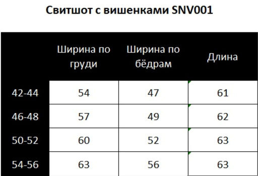 Свитшот с начёсом и вязаными вишенками SNV001