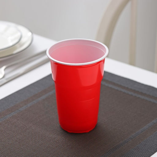 Цена за 100 шт. Стакан одноразовый Факел Экстра, 500 мл, цвет красно-белый - Simaland фото 3