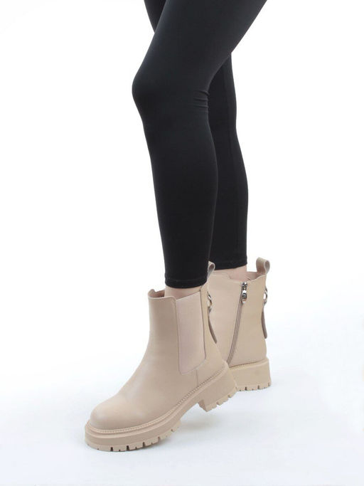 04-PAT160-2Z BEIGE Ботинки зимние женские (натуральная кожа, 100% шерсть)