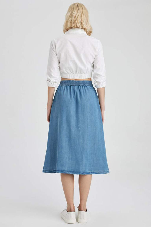 Джинсовая длинная юбка-трапеция - Defacto фото 10