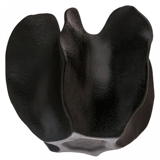 Ваза керамическая "Карамбола" 400мл, 14,2х14,2см h12,3см, д/горла - 3,3см, фактурный глянец, цвет - черный, в коробке (Китай)